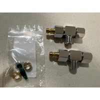 Hydrive CP Brass T 1/2 Take-off Fitting Kit (PAIR) for 1/2 NYLON Semi Rigid Tubing