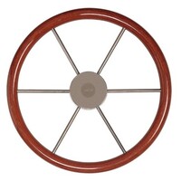 Steering Wheel 380mm SS with Mahogany Rim KW38