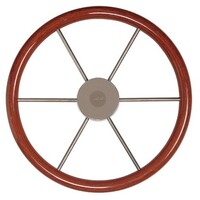 Steering Wheel 450mm SS with Mahogany Rim KW45