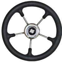 Ultraflex V52 Black Steering Wheel 320mm Non Magnetic Stainless Steel and Poly Grip 83701B