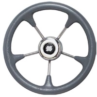 Ultraflex V52 Grey Steering Wheel 320mm Non Magnetic Stainless Steel and Poly Grip 83701G