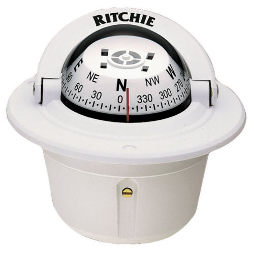 Compass Ritchie Explorer 70mm White Flush Mount - Domed Card F50