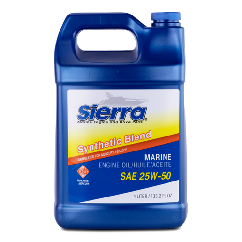 Sierra 4 Stroke Outboard Oil 25W-50 FC-W TCW3 4.2 Lt Semi Synthetic Synthetic  Oil 