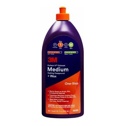 3M Gelcoat Finish MEDIUM Cutting Polish with Wax  946ML