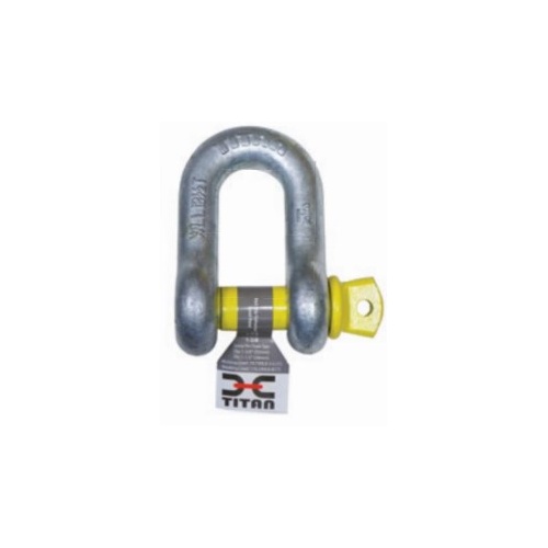 Yellow Pin RATED TITAN 7/16 D Gal Shackle  Suits 13mm Chain