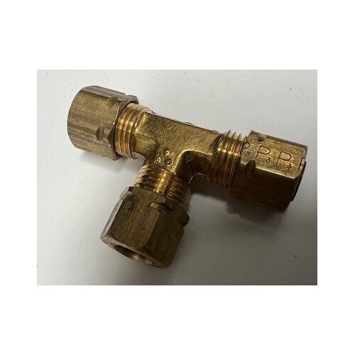 Bennett Brass T Fitting with Nut and Ferrule T1126