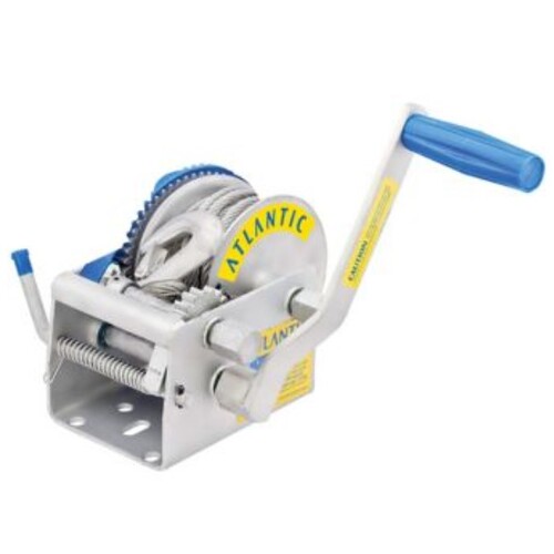 Trailer Winch 3 Speed 7.5 Mt x 6mm Low Stretch Rope and Snap Hook 1000KG