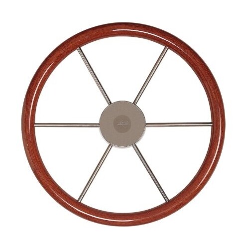 Steering Wheel 380mm SS with Mahogany Rim KW38