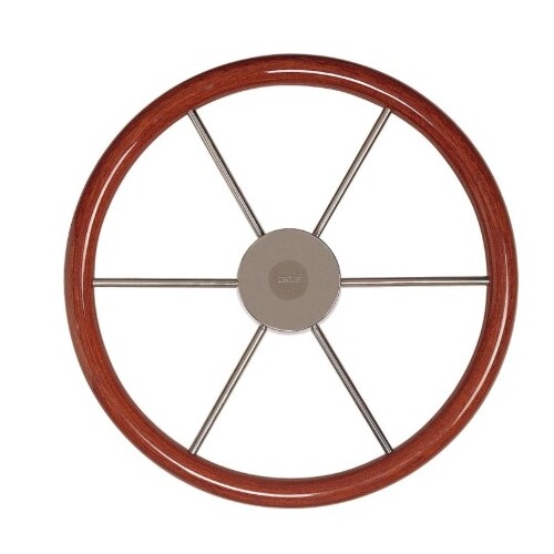 Steering Wheel 550mm SS with Mahogany Rim KW55