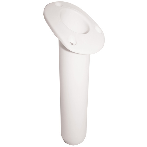 Large Plastic Oval White Rod Holder 30 Degree Deck Mount