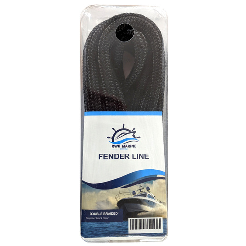 Black Fender Lines 6mm x 1.5m Pair with Spliced Eye