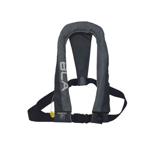 Long Inflatable PFD Grey Level 150N Adult Manual Inflate 241114